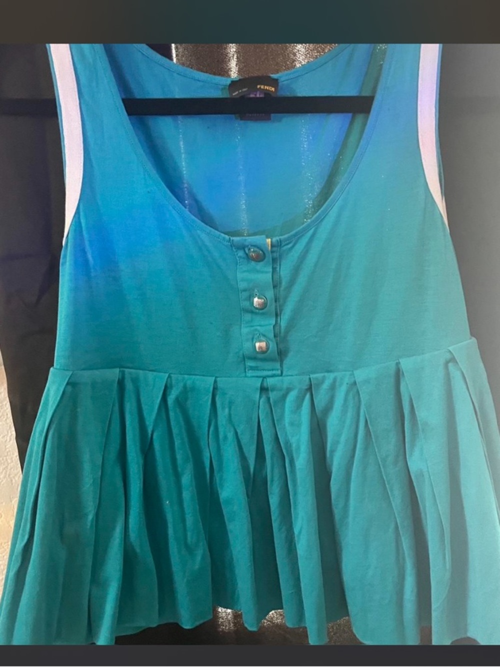 Fendi teal babydoll top - Picture 2 of 7